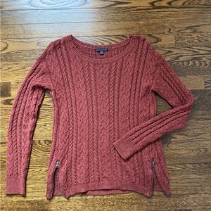 American Eagle Side Zip Sweater - Orange - Small